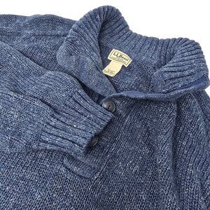 L.L. Bean  3 Button Pullover Swearer Size‎  XL Men’s Navy Blue Long Sleeve